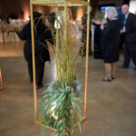 Decorative plant arrangement at formal event venue